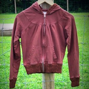 Short Brown Zip Up Hoodie Jacket 🧥 High waisted M